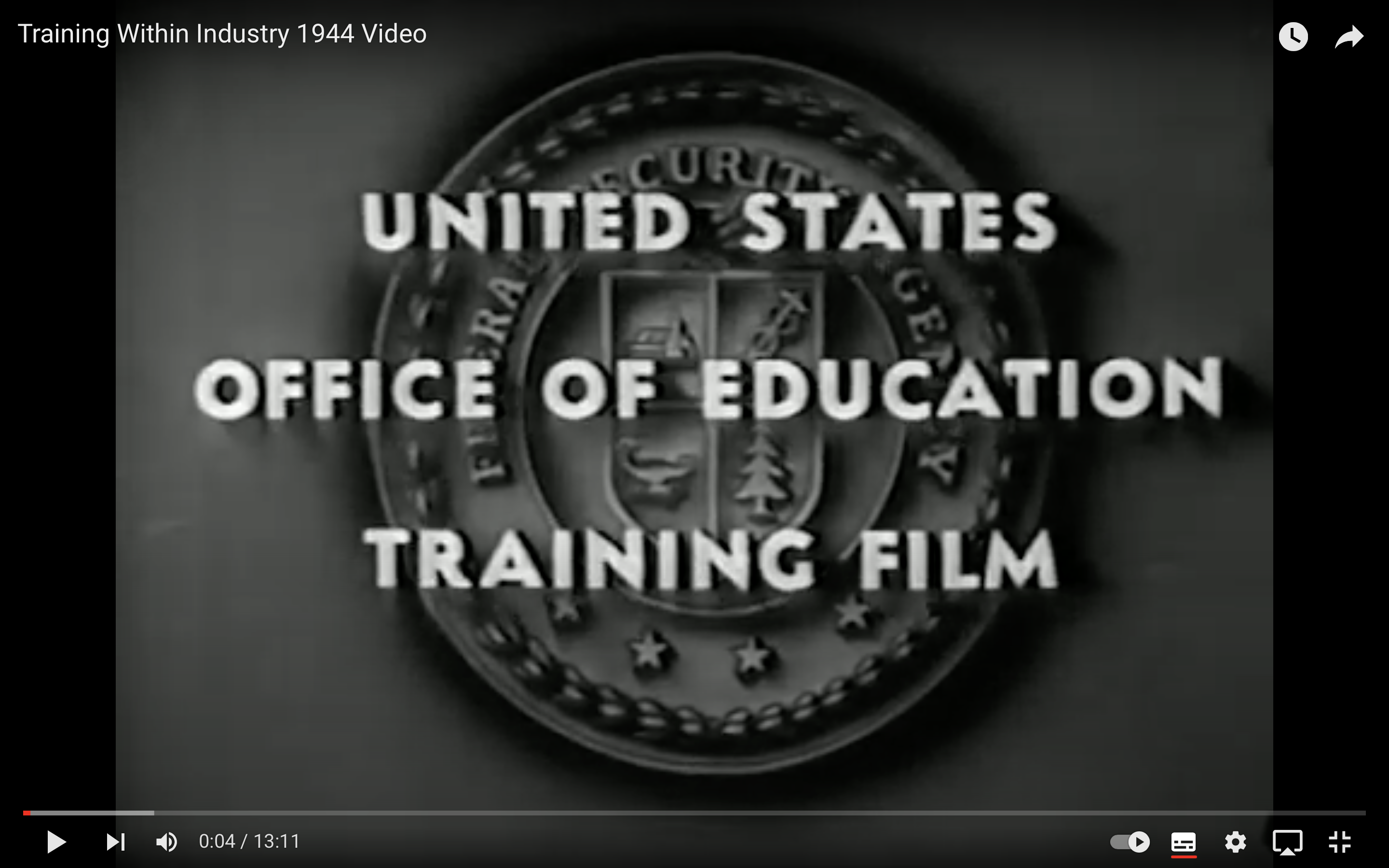 Video de Training Within Industry (1944)